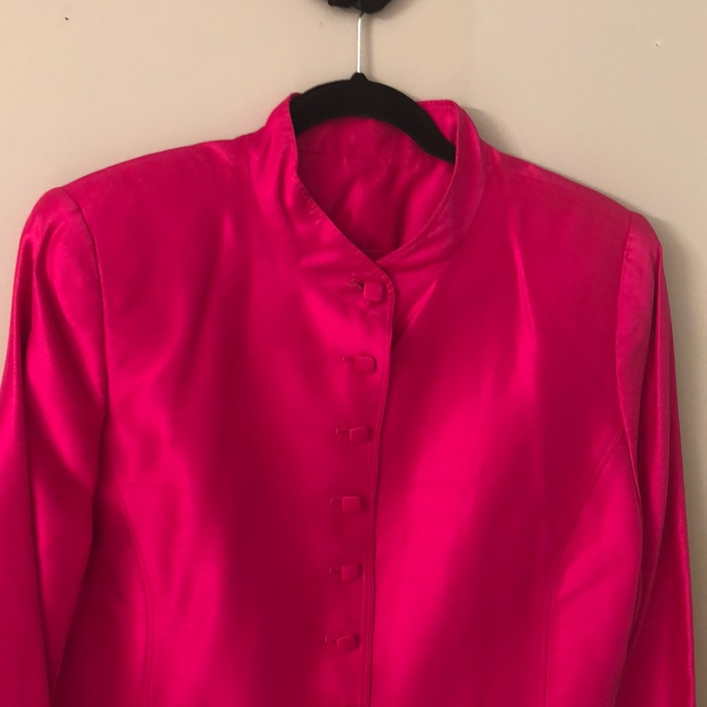 Beautiful fuschia, shantung silk jacket.